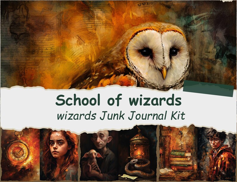 Wizard Journal Ringed Wizard Junk Journal Kit – Magical Spellbook Ephemera (digital Download ...