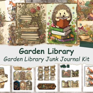 Kit de journal indésirable pour bibliothèque de jardin – éphémères botaniques vintage, pages de livre imprimables, téléchargement numérique