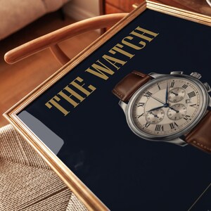 Vintage Chronograph Uhr Print - Luxusuhr Poster, Bürodeko für Ihn Bild 7