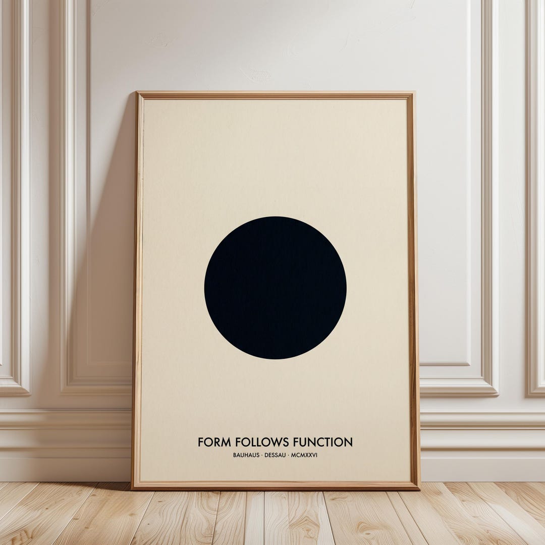 Form Follows Function Bauhaus Print, Minimalist Circle Wall Art (A1/A2 ...