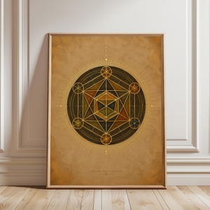 Metatron's Cube Art Print - Golden Sacred Geometry Decor