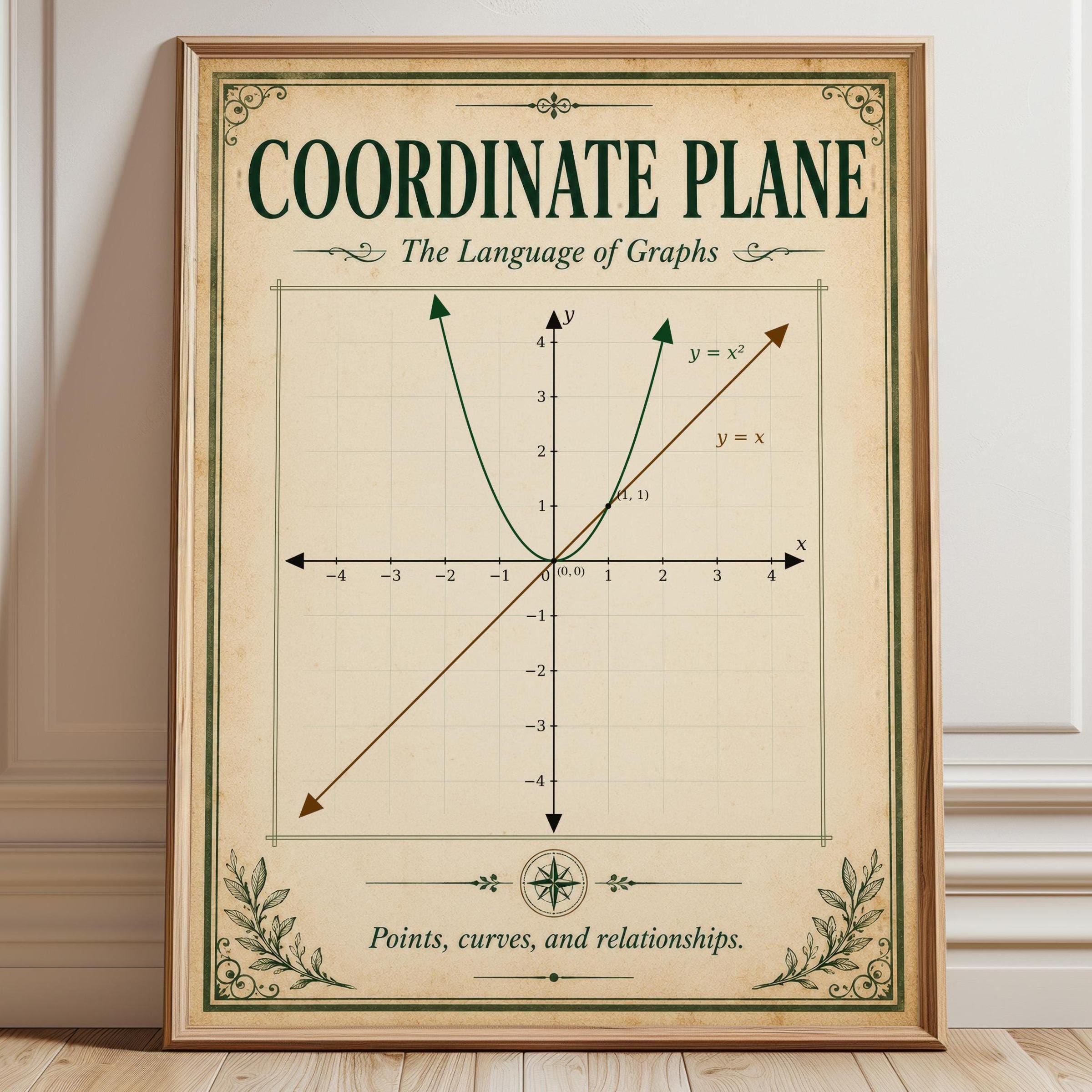 Coordinate Plane Poster for Classroom - Etsy
