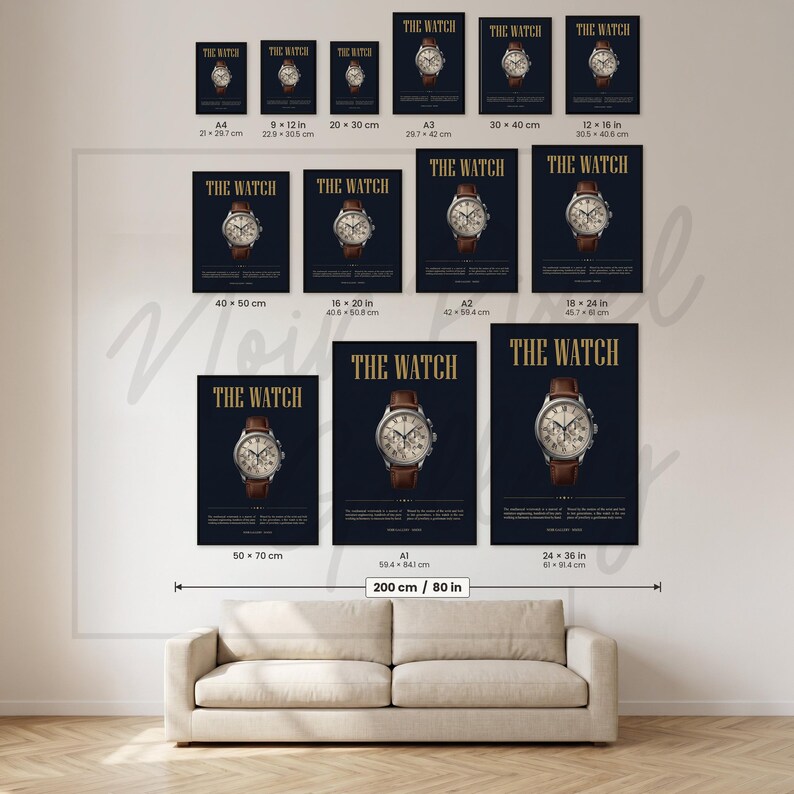 Vintage Chronograph Uhr Print - Luxusuhr Poster, Bürodeko für Ihn Bild 9