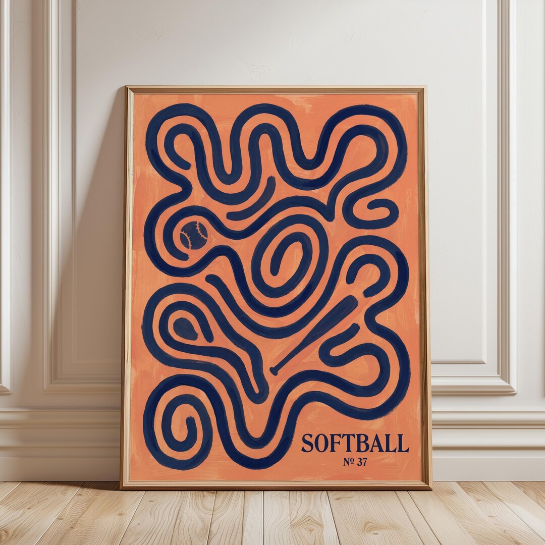 Softball Poster: Vintage-inspired Abstract Sports Art (A1-A4 Sizes) - Etsy