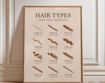 Andre Walker Hair Types Chart - Educational Salon Wall Decor