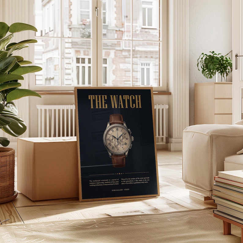 Vintage Chronograph Uhr Print - Luxusuhr Poster, Bürodeko für Ihn Bild 4