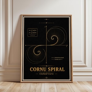 Mathematical Wall Art, Cornu Spiral Print, Geometry Art, Math Decor, Office