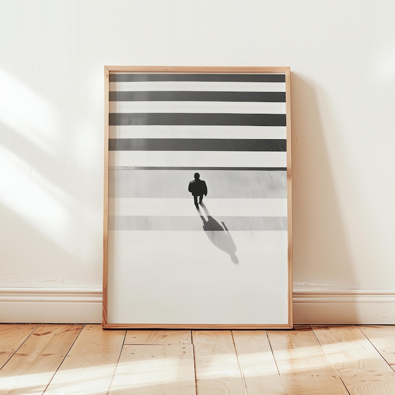 Minimalist Silhouette Poster, Black and White Abstract (unframed Print ...