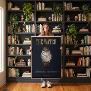 Vintage Chronograph Uhr Print - Luxusuhr Poster, Bürodeko für Ihn Bild 5
