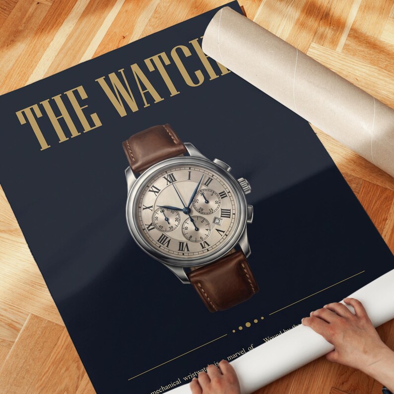 Vintage Chronograph Uhr Print - Luxusuhr Poster, Bürodeko für Ihn Bild 8