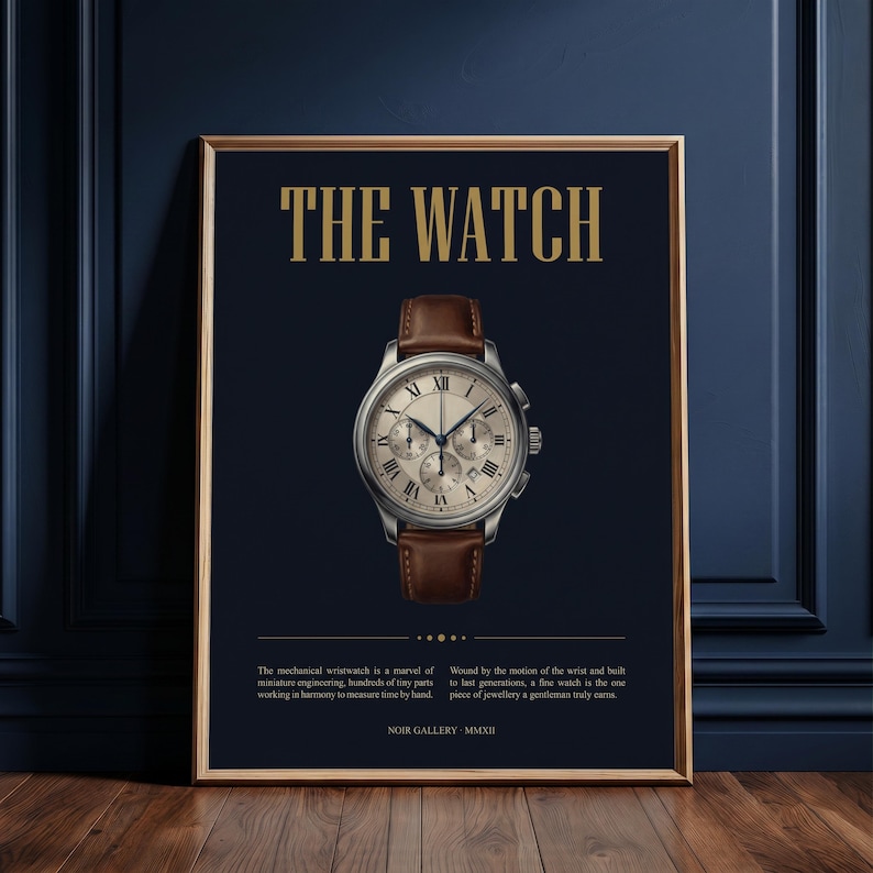 Vintage Chronograph Uhr Print - Luxusuhr Poster, Bürodeko für Ihn Bild 1