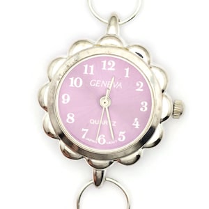 Flower Watch Face, Purple Watch Face, Round Watch Face, Beading Watch Head, Battery Included