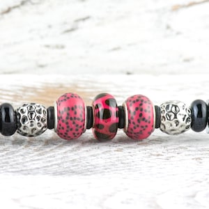 Hot Pink Beaded Silver Metal Sword Letter Opener / Paper Knife / Cute Desk Accessory