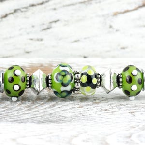 Green Garden Glass Beaded Silver Metal Sword Letter Opener / Paper Knife / Office Desk Accessories