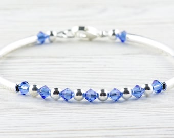 September Birthstone, Sapphire Birthstone Bracelet, Birth Month Bracelet, Birth Stone Bracelet, September Bracelet Gift