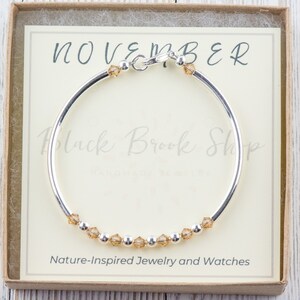 November Birthstone, Topaz Birthstone Bracelet, Birth Month Bracelet, Birth Stone Bracelet, November Bracelet Gift image 2