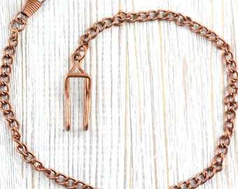 Copper Pocket Watch Chain • Pocket Watch Accessories • Red Pocket Chain