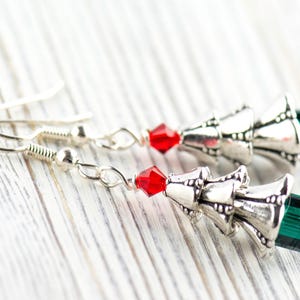 Christmas Tree Earrings, Handmade Earrings, Swarovski Crystal, Holiday Jewelry image 2