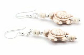 NewL Orecchini Pendenti A Tartaruga In Argento 925 Con Perla E Zirconi – Placcato Oro Bianco – Gioiello Elegante E Ipoallergenico