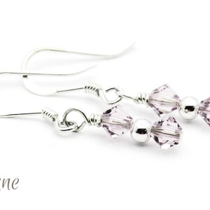 June Alexandrite Swarovski Crystal Birth Month Sterling Silver Drop Earrings