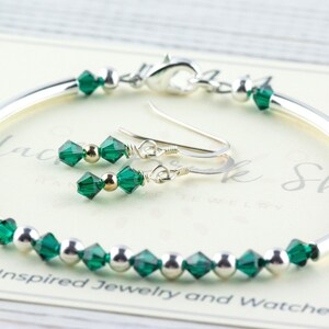 May Birthstone, Emerald Birthstone Bracelet, Birth Month Bracelet, Birth Stone Bracelet, May Bracelet Gift image 3