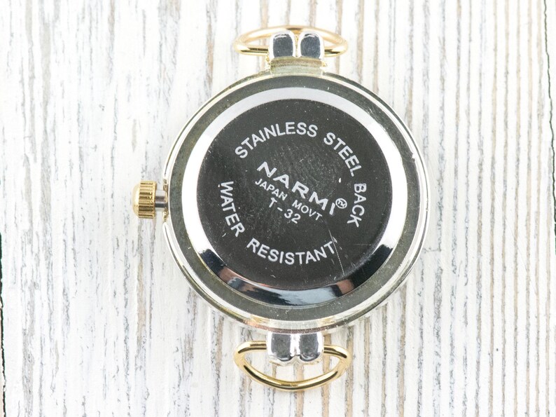 Dandelion White Dial Two-Tone Round Watch Face • DIY Beading Watch • Jewelry Making • Analog • Loops and Battery Included image 2