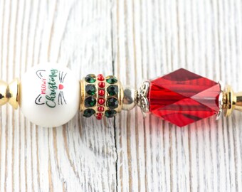 Meowy Weihnachten Glas Perlen Gold Brieföffner • Brieföffner • Brieföffner • Schreibtisch Zubehör