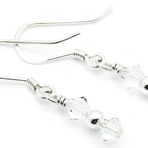 December Light Azore Swarovski Crystal Birth Month Sterling Silver Drop Earrings