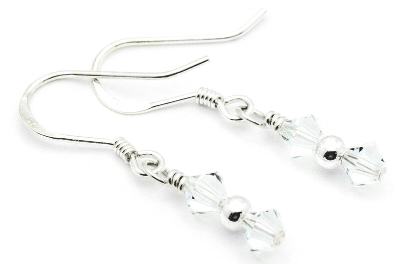 December Light Azore Swarovski Crystal Birth Month Sterling Silver Drop Earrings