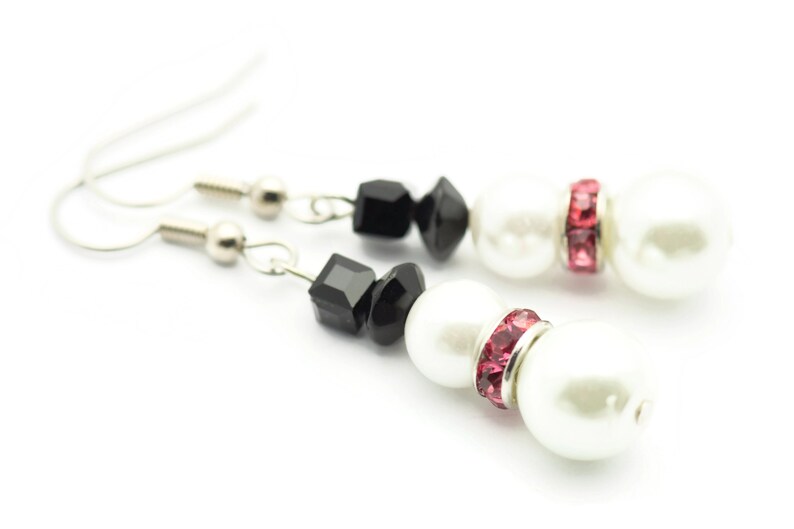 Snowman Earrings, White Snowmen, Surgical Steel, Snow Woman, Winter Jewelry, Pink Scarf, Holiday Earrings, Christmas Earrings, Snow Love image 5