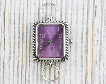 Purple Square Watch Face, Purple Watch Face, Ladies Watch Face, Interchangeable Watch Face, Beading Watch Face, Watch Face