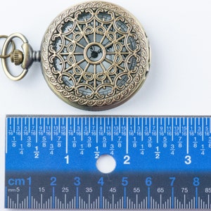 Spinnewebbrons zakhorloge lange ketting / Unieke horloges / Spinsieraden / Groot zakhorloge afbeelding 4