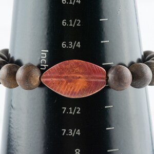 Kopparbladbronzitpärlsträckt armband / Boho-stil ädelstensarmband / Naturinspirerade jordnära höstsmycken bild 6