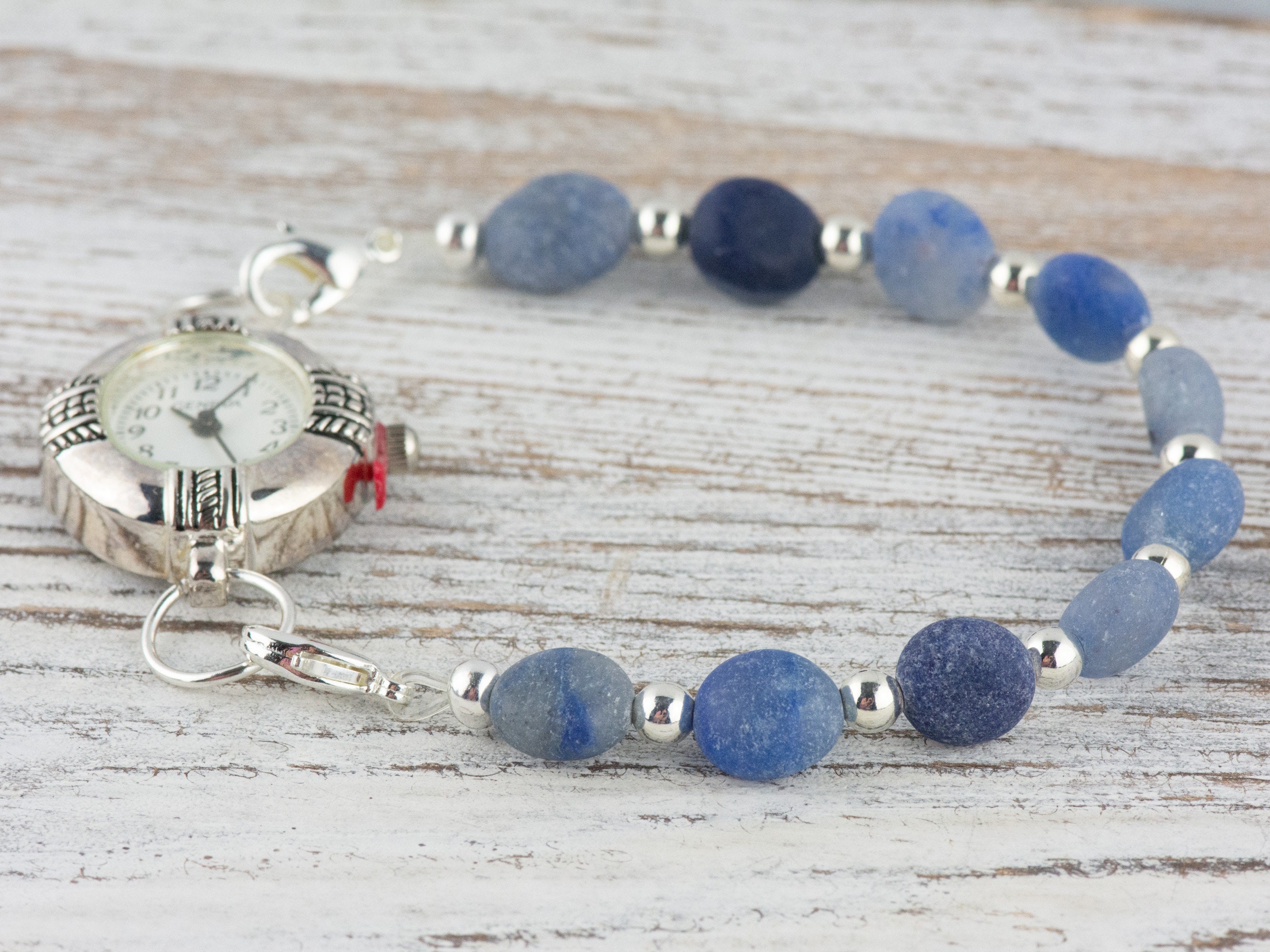 Matte Blue Sodalite Interchangeable Stretch Beaded Watch Band • Medical ID  Bracelet • Single Strand • Handmade Jewelry - Etsy