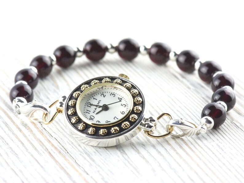 Dandelion White Dial Two-Tone Round Watch Face • DIY Beading Watch • Jewelry Making • Analog • Loops and Battery Included image 5