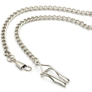 Silver Pocket Watch Chain, Pocket Watch Accessories, Pocket Chain