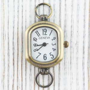 Antikes Goldrechteck-Uhr-Gesicht, weißes Gesicht-Uhr, Perlenuhr-Gesicht, Uhr-Kopf, Batterie eingeschlossen