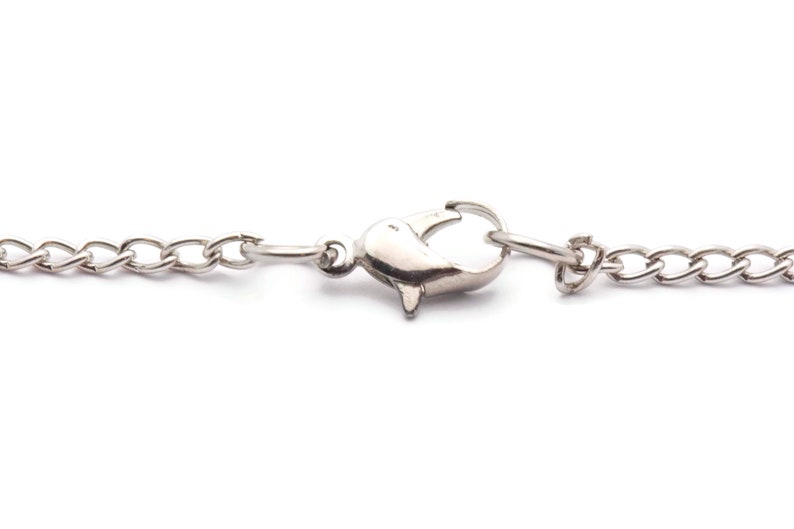 May include: A silver chain necklace with a lobster claw clasp.