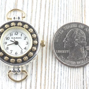 Dandelion White Dial Two-Tone Round Watch Face • DIY Beading Watch • Jewelry Making • Analog • Loops and Battery Included image 4