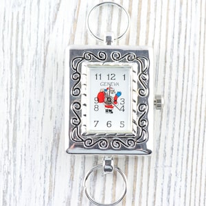 Santa Claus Watch Face | Square Watch Face | Holiday Watch Face | Wrist Watch Face | Beading Watch Face | Women's Silver Watch Face image 1