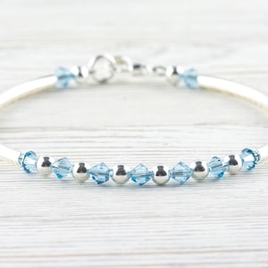 March Birthstone, Aquamarine Birthstone Bracelet, Birth Month Bracelet, Birth Stone Bracelet, March Bracelet Gift