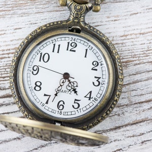 Woodland Bronze Pocket Watch Long Necklace / Unique Watches / Nature Inspired Jewelry image 4