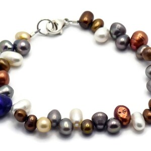 Deep Purple Splash, Freshwater Pearl Bracelet, Real Pearl Bracelet, Simple Bracelet, Pearl Jewelry