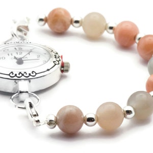 Sunstone Stretch Interchangeable Beaded Bracelet Watch Band • Medical ID Bracelet • Bracelet Watch Band image 5