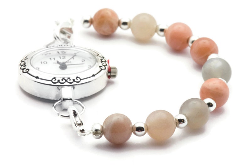 Sunstone Stretch Interchangeable Beaded Bracelet Watch Band • Medical ID Bracelet • Bracelet Watch Band image 5