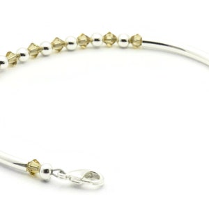 November Topaz Swarovski Crystal Birth Month Sterling Silver Plated Bracelet