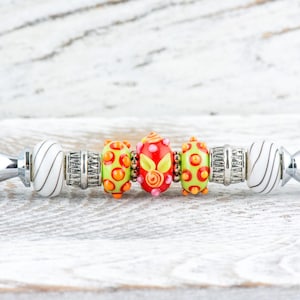 Queen&#39;s Garden Glass Beaded Silver Metal Sword Letter Opener / Paper Knife / Coworker Gift
