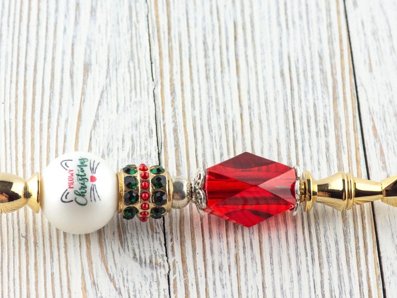 Meowy Weihnachten Glas Perlen Gold Brieföffner • Brieföffner • Brieföffner • Schreibtisch Zubehör Bild 5