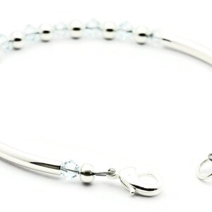December Light Azore Swarovski Crystal Birth Month Sterling Silver Plated Bracelet