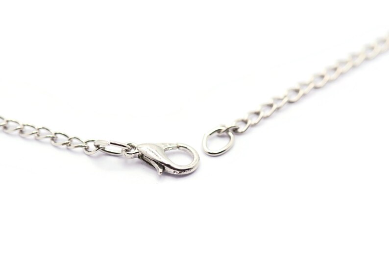 Körsbärstryck porslin, Silverfärgat fickurshalsband, Kedjehalsband, Långt halsband, Medaljonghalsband bild 7